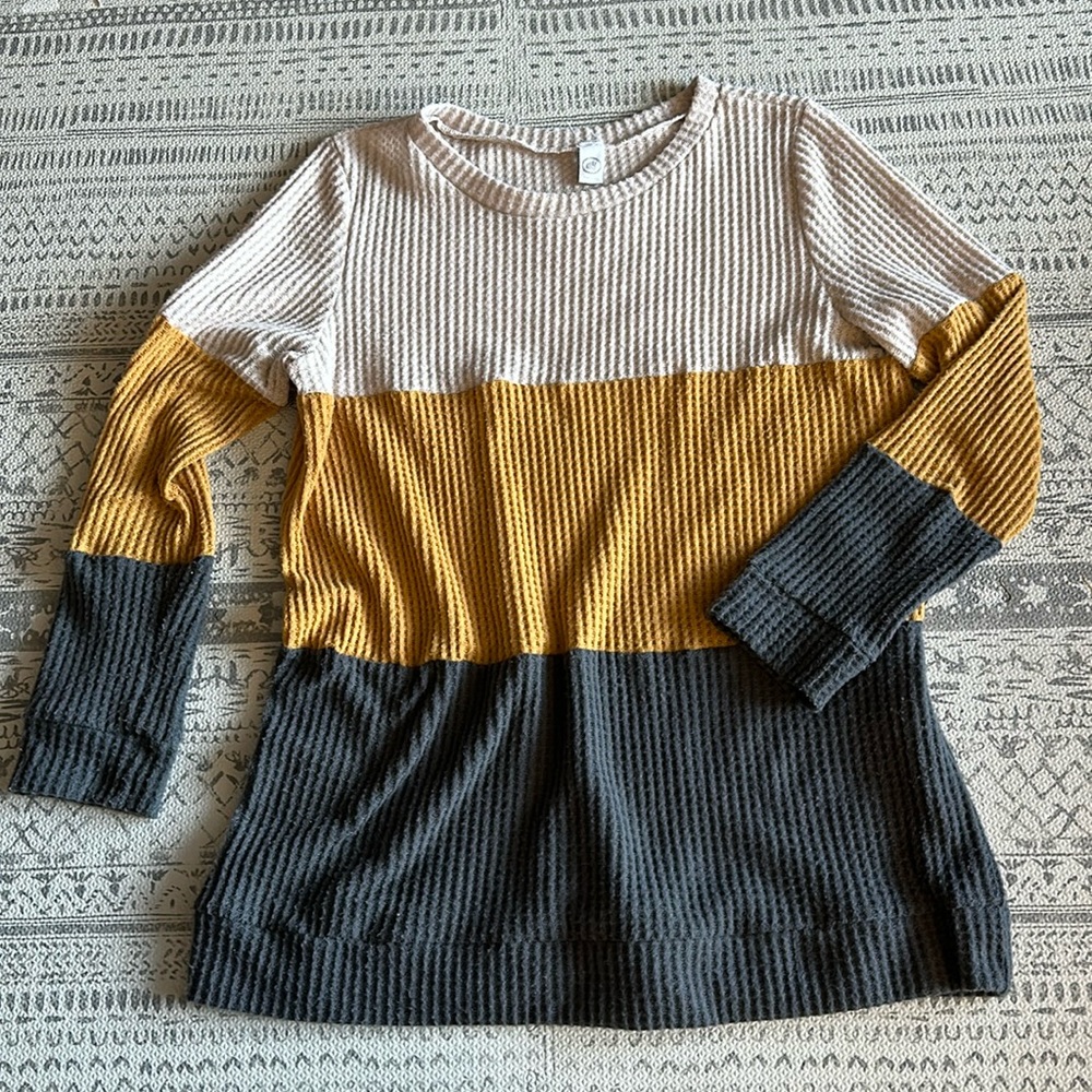 Vici Miller Colorblock Sweater Thermal Womens Large